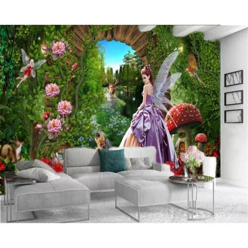 3d Wallpaper Fantasy Forest Tiger and Butterfly Elf Customize Your Favorite Premium Atmospheric Interior Decoration Wallpaper
