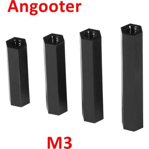 50pcs M3 Female x M3 Female Hex Threaded Spacer Standoff PA66 Nylon Standoff For PCB Circuit Board nylon spacing screws