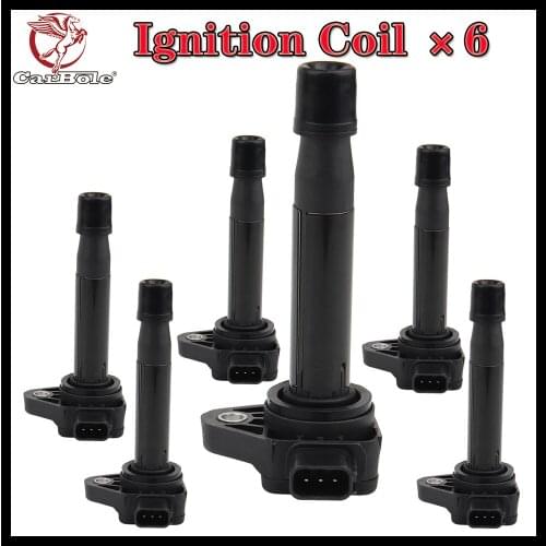 6 Packs Ignition Coils UF242 for Honda Accord Pilot Odyssey Acura MDX CL RL TL EX 3.0/3.2/3.5L 2002-2009 Black Ignition Coil