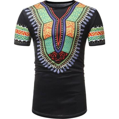 African Dashiki T Shirt Men African Clothes 2021 Summer New Slim Fit Short Sleeve African Clothing Streetwear Casual Tee Shirt