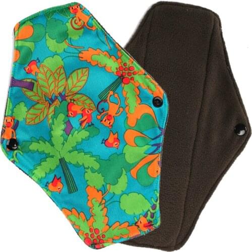 [ALINAPPY] Free Shipping Hot Sell Washable Reusable Panty Liner With Bamboo Charcoal Inner, Cloth Menstrual Pads Size 18*25cm