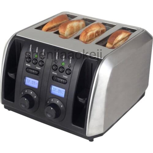 Household 4 slices toaster Stainless Steel toaster baking machine Commerical Multifunctional toaster 220v/50HZ 1750w 1pc