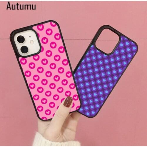 Phone Case for iPhone 12 mini X XS XR 11 Pro Max SE 2020 5 6S 7 8 Plus Samsung Galaxy S8 S9 S10 S20 S21 Pink Blue Purple Heart