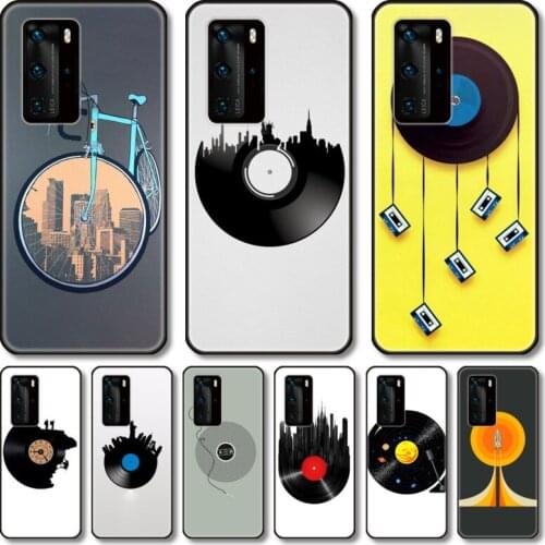 The old disc Phone Case For Huawei P 40 30 20 10 9 Smart 2019 Lite E Pro Plus black cell shell