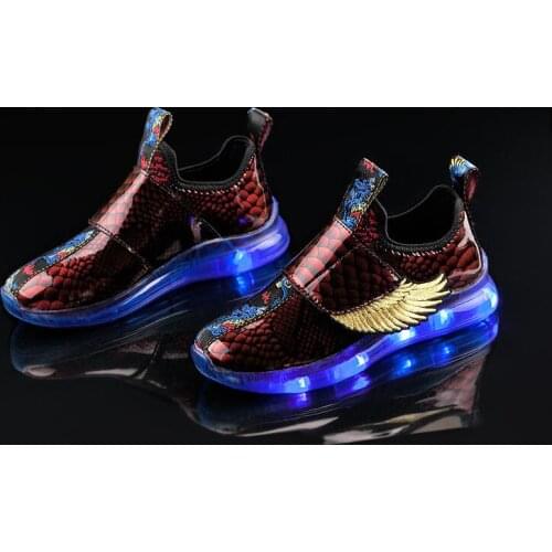 Kids waterproof cool sneakers children LED light wing walking shoes big boys sports running shoes kids Zaptillas tenis infantil