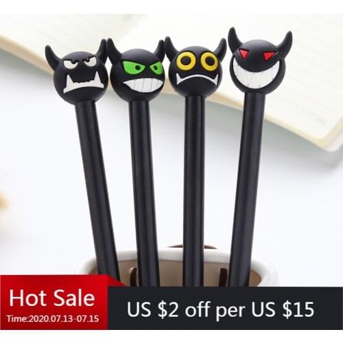 40pcs creative stationery monster neutral pen black signature pen student office supplies pen