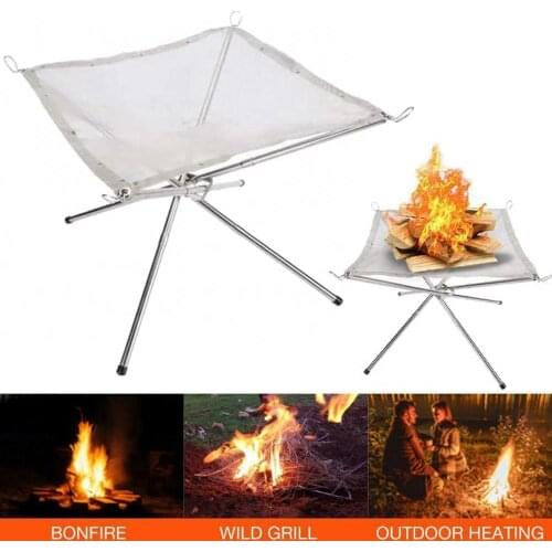 40%HOT Metal Folding Campfire Holder Incinerator Outdoor Camping BBQ Grilling Bracket