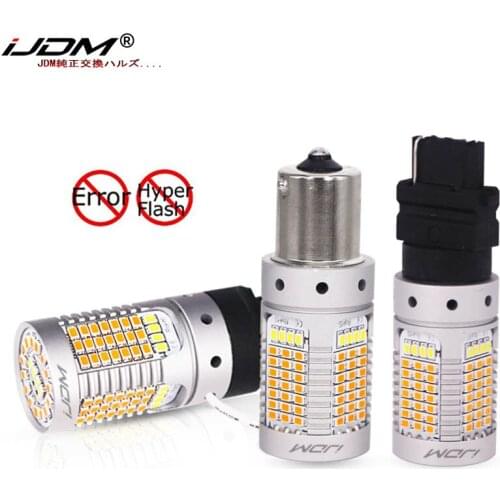 IJDM No Hyper Flash BAU15S LED Canbus 1156 BA15S 3156 T15 P21W 7440 T20 LED Switchback LED Bulbs For DRL/Turn Signal Lights 12V