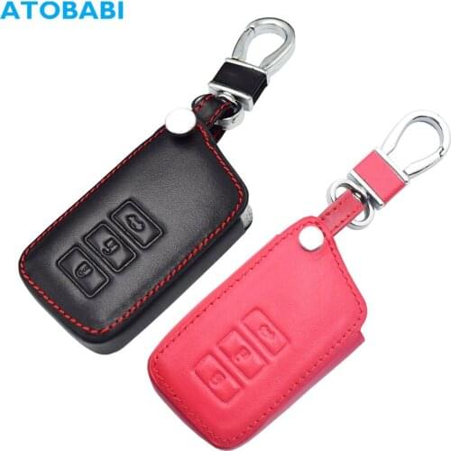 Leather Car Key Cover For Lexus GS200t GS-F ES300h IS250 IS350 IS-F RC300 NX200t LX570 RX350 3 Buttons Smart Remote Fob Case