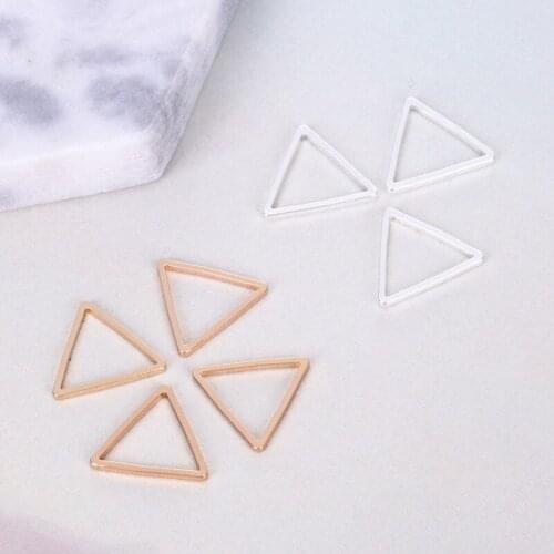 Copper Triangle Hanging Pendants Charms Gold Silver dia 19mm DIY Handmade Jewelry Accessories 50PCS