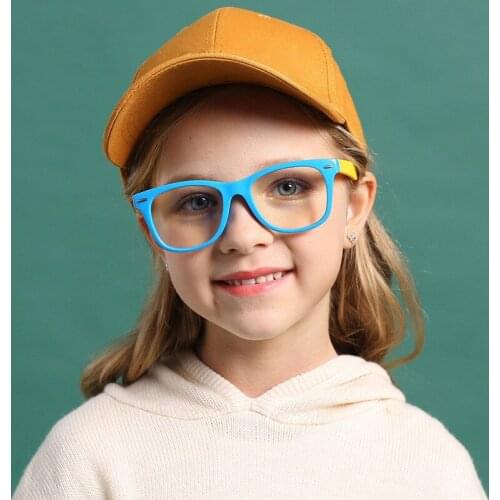 Fashionable Glasses Kids Blue Light Anti Glare Filter Children Eyeglasses Girl Boy Optical Frame Blocking Clear Lenses