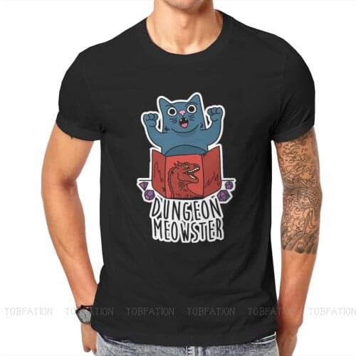 Dungeon Meowster Fashion TShirts Dragon Quest Dragonlord Hero Game Male Style Pure Cotton Tops T Shirt O Neck Oversized
