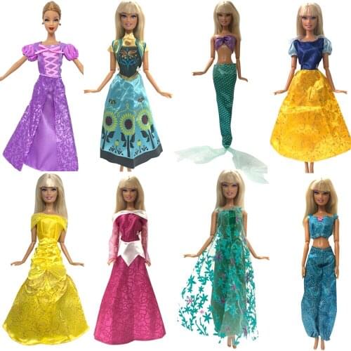 NK 5 Set Randomly Princess Doll Dress Fairy Tale Wedding Dress Gown Party Outfit For Barbie Doll Best Cosplay Girls' Gift