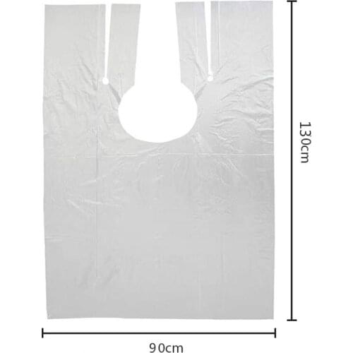 50/100 Pieces Per Package Disposable PE Waterproof Apron Cut Perm Dye Hair Cape Gown Antistatic Disposible Hair Cutting Apron