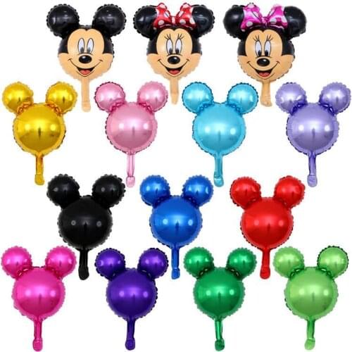 1pcs Mini Pure color Mickey Head Aluminum Film Balloon Mickey Mouse Head Foil Balloon Birthday Party Decoration Balloon