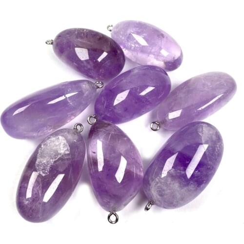 Natural Stone Amethysts Pendant Irregular Crystal Pendants For Jewelry Making DIY Charm Necklace Accessories Size 20x40-25x45mm