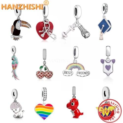 Dad Dangle Charms Fit Original Pandora Charm Bracelet Necklace 925 Sterling Silver Wing Feather Beads Jewelry Making