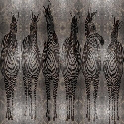Custom mural 3D living room bedroom wallpaper clothing store theme hotel KTV bar sofa TV background zebra wallpaper mural