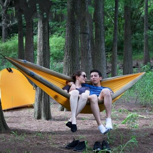 NewCamping Hammock Portable Lightweight Parachute Double Hammock Multifunctional Hamak Camping Backpacking Travel