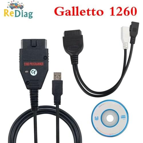 Galletto 1260 FTDI FT232RQ EOBD ECU Programmer Read Write Car ECU Flasher Works For Multi-Car OBDII Diagnostic Multi-Language