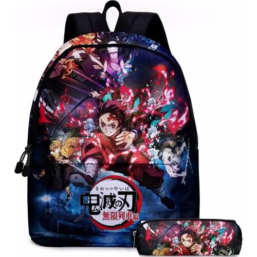 40 * 30 * 17cm Anime Demon Slayer Figure Pattern Student Schoolbag DIY Large Capacity Suitable Size Backpack Mens Storage Box