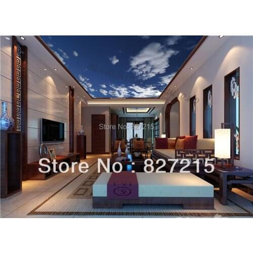 S-1069/ Blue Sky /Print Ceiling tiles /PVC Stretched Ceiling Film/Home or Ceiling Decoration/Function as Ceiling Panel