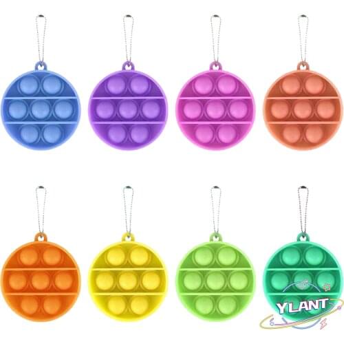 SWT Mini Push Pop Bubble Sensory Toy Autism Reliever Toy Child Funny Needs Squishy Stress Anti-stress Pop Bubble Fidget Keychain