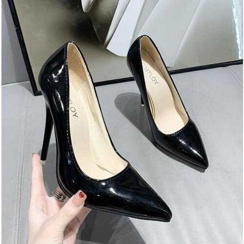 2021 Sexy Women Shoes Red Pointed Toe Pumps Patent Leather Dress Shoes High Heels Boat Shoes Wedding Shoes Zapatos Mujer 8cm