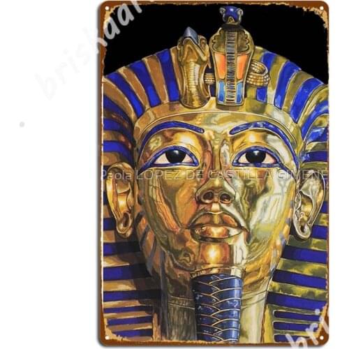 Tutankhamun - Tutankamon - Toutânkamon (Black Background) Metal Signs Wall Cave Club Bar Classic Plaques Tin sign Posters