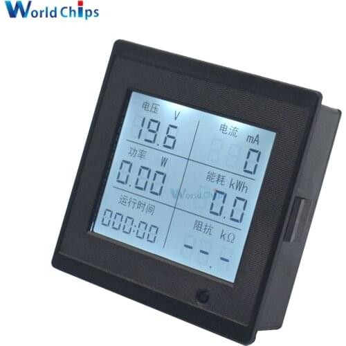 DC 6-200V 0-20A 0-4KW Voltmeter Ammeter Wattmeter LCD Digital Display Adjustable Power Meter Indicator Electric Tools