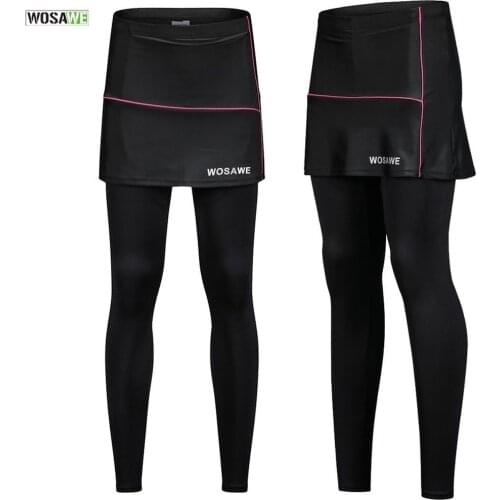 WOSAWE Cycling All-in-one Pants Skirt Anti-light Pants Anti-UV Womens 3D Pad Riding Pants Skirt for Women