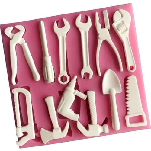 1 hardware tool hammer pliers screwdriver silicone mold DIY fondant chocolate candy accessory mold kitchen gadgets