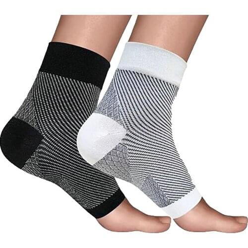 1 Pair Oblique Stripe Sports Compression Ankle Brace Elastic Protector Socks for Injury Recovery Joint Pain Sports Socks