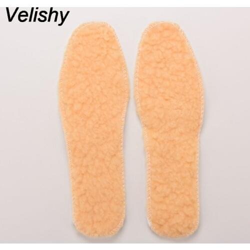 1pair Winter Wool Warm Heated Insoles Thermal Thickened Warm Keeping Shoes Pad For Men And Women Fleece unisex