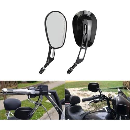 2Pcs Motorcycle 8mm Rear View Side Mirror Universal For Har-ley Road King Touring Sportster XL883 1200 Fatboy Dyna Softail V-ROD