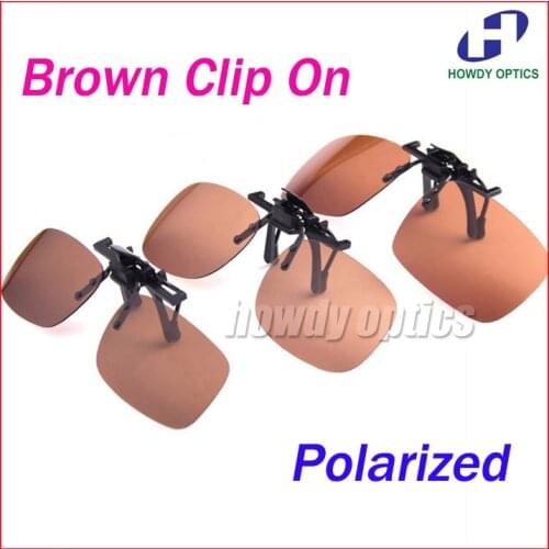 20pcs Free Shipping Wholesale Brown Sunglasses Glasses Eyeglasses Polarized Clip On TAC Lens UV400