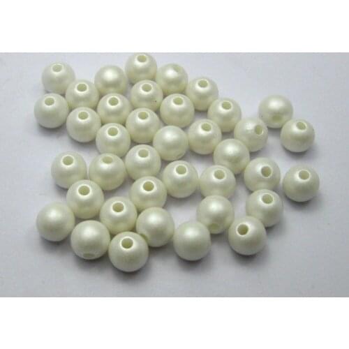 200 Matte White Acrylic Pearl Round Beads Imitation Pearl 8mm