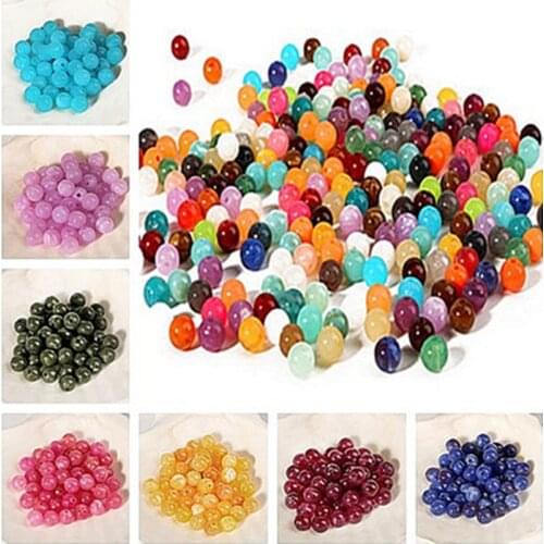 Acrylic Beads Loose Beads Beaded Jewelry Children Diy Hand-woven Bracelet Necklace Colorful Beads Plastic Beads6mm/100pcs