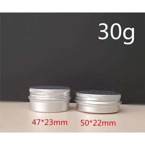 50pcs/lot 30g aluminum jar, 30 gram metal cream jar, 1 oz silver aluminum case, 30ml metal cosmetic container