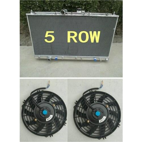 NEW 56mm Aluminum radiator + fan for Mitsubishi Galant VR4 EC5A / EC5W 6A13TT 1996-2003 1997 1998 1999 2000 2001 2002