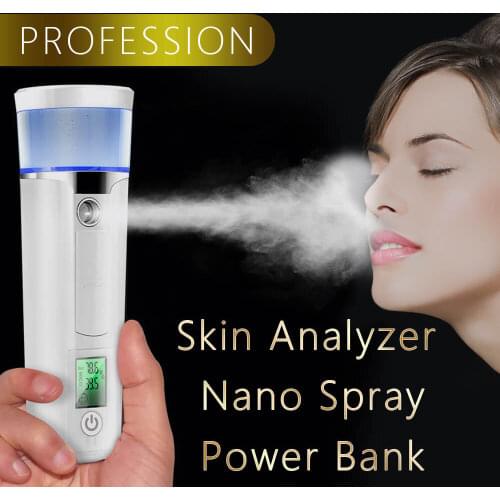 Digital Skin Analyzer Professional Portable Tester Dry Moisture Oil Content Analysis Facial Sprayer Face Nano Steamer Device