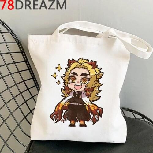 Demon Slayer shopping bag recycle bag jute bag tote handbag eco shopper bag string ecobag reciclaje shoping sacolas