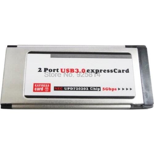 By dhl or ems 200 pieces High-Speed Express Card Expresscard 34mm to 5Gbps 2 Port USB 3.0 Adapter