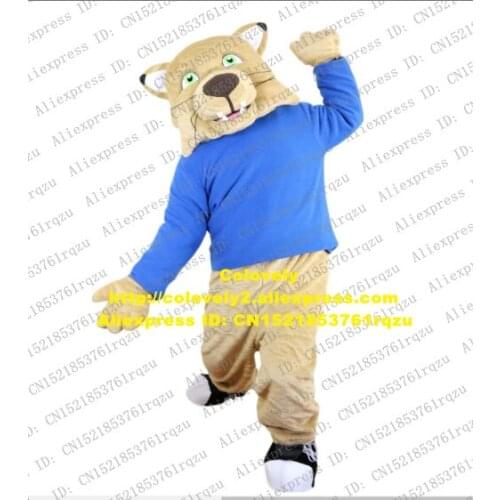 Sport Wildcat Wild Cat Leopard Panther Pard Cougar Mascot Costume Adult Cartoon Character Advertising Drive Art Festival zz8051
