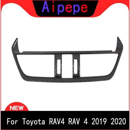 For Toyota RAV4 XA50 2018 2019 Carbon Style Interior Middle Console A/C Air Vent Outlet Sticker Cover Car Styling