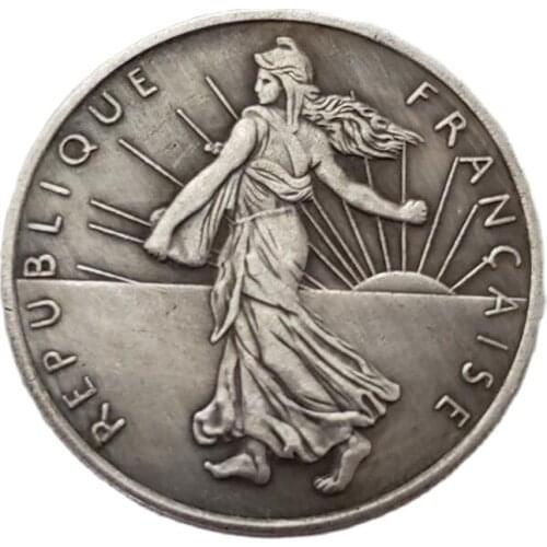 France 1898 Coin Sunlight And Tree Leaf Commemorative Coin Collection Brother Equality Liberty Souvenir Home Decoration Gift