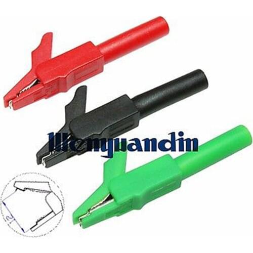 10PCS Red-Black-Yellow-Green-Blue Insulated Crocodile Alligator Clip Test Connect 4mm For Banana Plug Multimeter CL4258