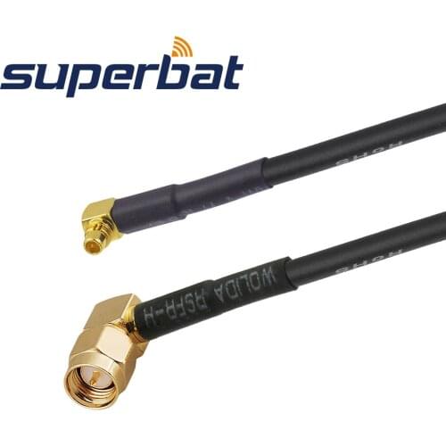 Superbat MMCX Plug Right Angle to SMA Male Right Angle Pigtail Cable RG174 15CM