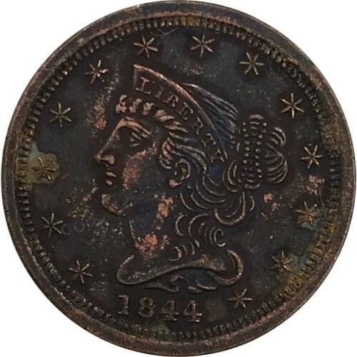 1844 United States of America Dollar Half Cent Collectibles Red Copper Copy Coin