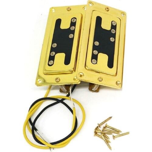 Guitar Pickup Double Coil Humbucker 6 String LP Pickups Neck and Bridge Set Gold 6 Hole